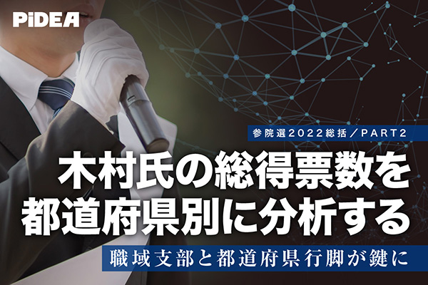 木村氏の総得票数を都道府県別に分析する 職域支部と都道府県行脚が鍵に Pidea